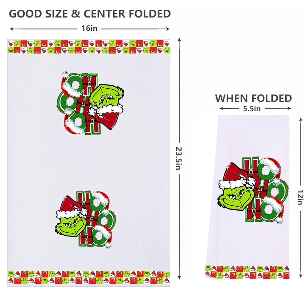 Grinch グリンチ　キッチンタオル Amazon.com: The Grinch Kitchen Towel Pack of 2, Christmas